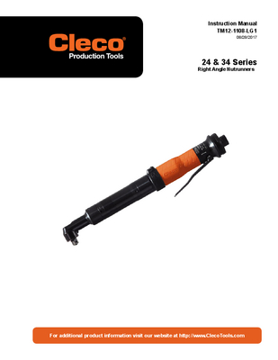 34 Angle Nutrunner - Stall - Lever Start - Collar Reverse