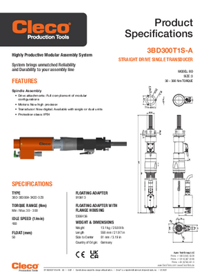 Conventional Spindle – BD/BDU Size 3 – Offset Drive