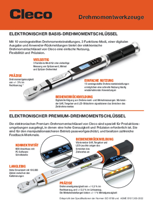 Cleco ETWB Basic Electronic Torque Wrenches